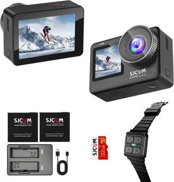 SJCAM SJ10Pro Native 4K60fps 8x Zoom Dual WiFi Action Camera w/ 32GB MicroSD Card & Watch Remote