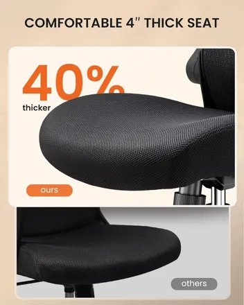 ErGear Ergonomic Office Chair with 2'' Adjustable Lumbar Support, Headrest & Flip-Up Armrests