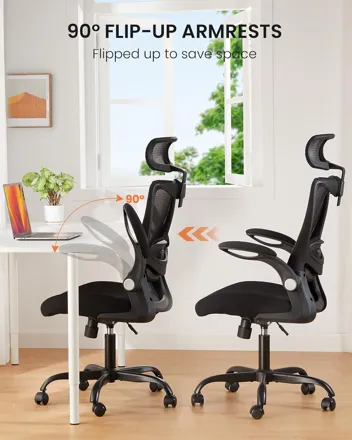 ErGear Ergonomic Office Chair with 2'' Adjustable Lumbar Support, Headrest & Flip-Up Armrests