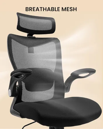 ErGear Ergonomic Office Chair with 2'' Adjustable Lumbar Support, Headrest & Flip-Up Armrests