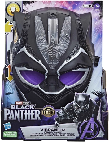 Black Panther Studios Legacy Collection Black Panther Vibranium Power FX Mask Roleplay Toy, Toys for Kids Ages 5 and Up