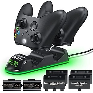 OIVO xbox Controller Charger Station with 2 1300mAh Batteries for Xbox Series X/S/One/Elite/Core Controllers