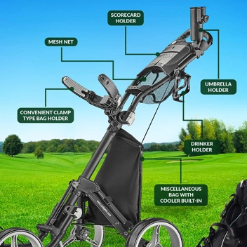 CaddyTek Explorer SuperLite 4-Wheel Golf Push Cart