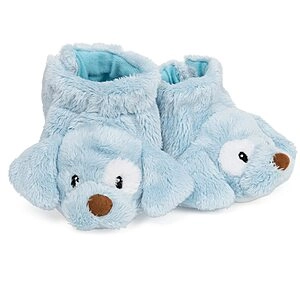 Baby GUND Spunky Puppy Rattle Booties Plush Baby Infant Shoes (Blue)