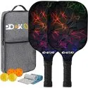 Pook Up Premium Fiberglass Pickleball Set (2x Paddles, 4x Balls)