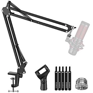 InnoGear Microphone Arm, Upgraded Mic Arm Microphone Stand Boom Suspension Stand with 3/8" to 5/8" Screw Adapter Clip for Blue Yeti Snowball,