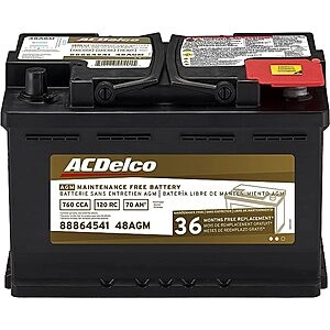 ACDelco Gold 48AGM 36 Month Warranty AGM BCI Group 48 (H6) Battery