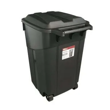 Tough 45-Gallon Wheeled Heavy Duty Plastic Garbage Can