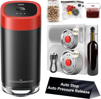 4-in-1 Mason Jar Vacuum Sealer Kit with 10x Reusable Lids