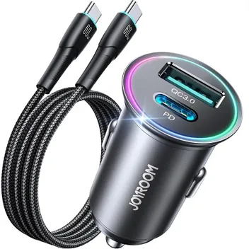 Joyroom 60W USB-C & USB-A Car Charger with 60W USB-C Charging Cable