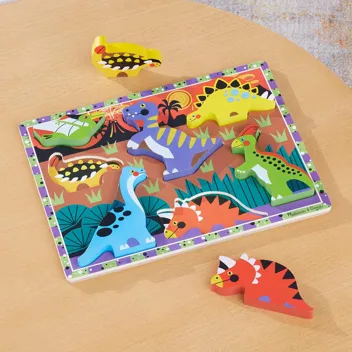 7-Piece Melissa & Doug Dinosaur Wooden Chunky Puzzle