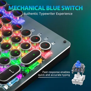 Typewriter Mechanical Gaming Keyboard Mouse Combo ! Save 65%