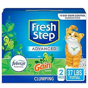 [S&S]: 37-lbs (2x 18.5-lbs) Fresh Step Clumping Cat Litter Advanced w/ Gain