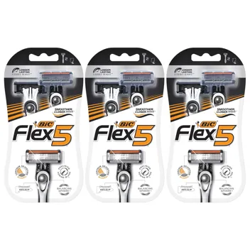 BIC Flex 5 Titanium 5-Blade Disposable Razor Set (6-Piece)