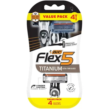 BIC Flex 5 Titanium 5-Blade Disposable Razor Set (6-Piece)