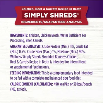 Wellness Natural Pet Food Simply Shreds Variety Pack (2.8oz Pouch, )