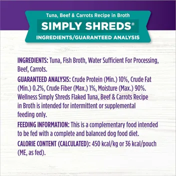 Wellness Natural Pet Food Simply Shreds Variety Pack (2.8oz Pouch, )