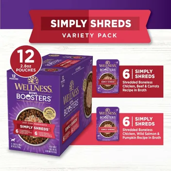 Wellness Natural Pet Food Simply Shreds Variety Pack (2.8oz Pouch, )