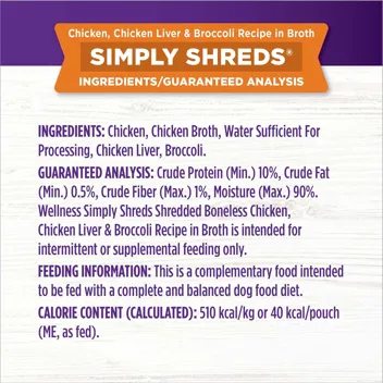 Wellness Natural Pet Food Simply Shreds Variety Pack (2.8oz Pouch, )