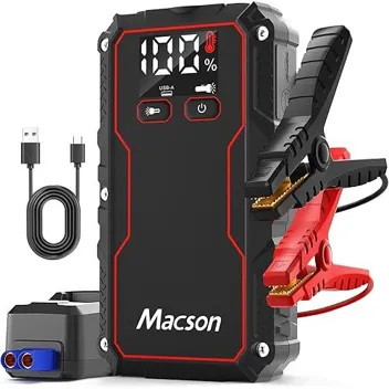 Macson 1000A 12V Car Batter Jump Starter (5L Gas, 3L Diesel Engine)