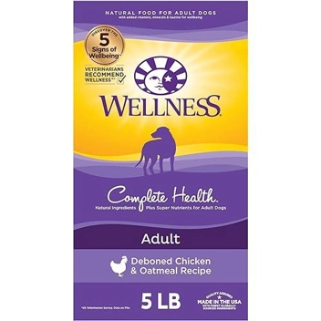 Wellness Complete Health Dry Dog Food (Chicken & Oatmeal, 5-Pound)