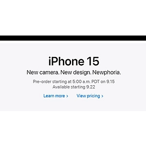 Iphone 15 Pre -order starting