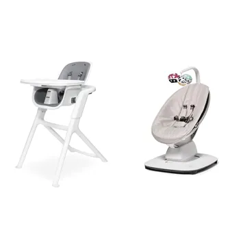 4moms Baby Connect High Chair w/ Magnetic Tray Attachment (White/Grey)