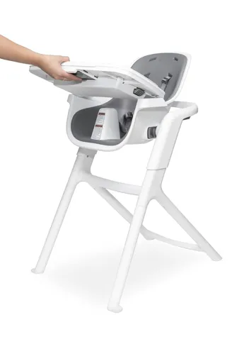 4moms Baby Connect High Chair w/ Magnetic Tray Attachment (White/Grey)