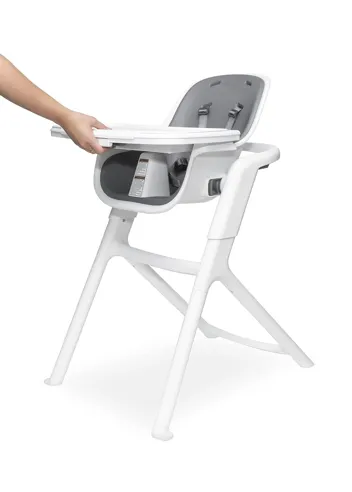 4moms Baby Connect High Chair w/ Magnetic Tray Attachment (White/Grey)