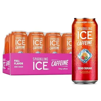 Caffeine Strawberry Citrus 16oz Sparkling Water