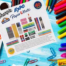 School Supplies Kit, Highlighters, Mechanical Pencils, Glue Sticks, Erasers, Permanent Markers, Gel Pens, Pencils, School Glue And More From Sharpie, Elmer’s, Paper Mate, & Expo