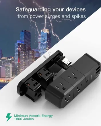 6-Outlet 3-USB Surge Protector Power Strip