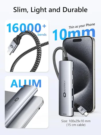 5-in-1 Aluminum USB-C Hub with 4K HDMI