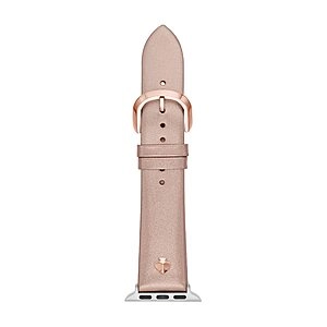 Spade New York Leather Band for 38/40mm Apple Watch Series 1-7, Color: Rose Metallic, Rose Gold or