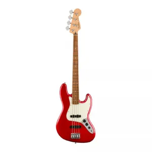 Player Jazz Bass 4-String Guitar w/ Maple Neck (Candy Apple Red) & More