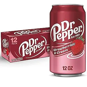 12-Cans 12-Oz Dr. Pepper Strawberries & Cream Soda