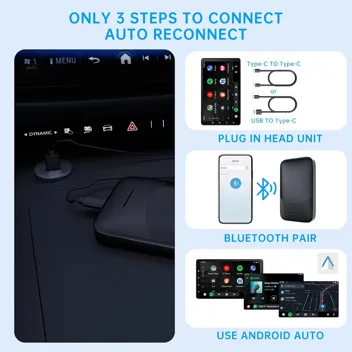 Wireless Android Auto Car Adapter Dongle for Android Phones Converts