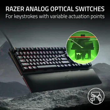 Huntsman V2 Analog Gaming Keyboard: Adjustable Actuation via Analog Optical Switches