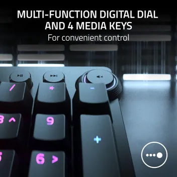 Huntsman V2 Analog Gaming Keyboard: Adjustable Actuation via Analog Optical Switches