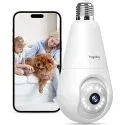 Hugolog 2K Light Bulb Security Camera with AI Motion Detection & 360 Auto Tracking