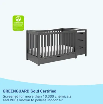 4-in-1 Remi All-in-One Convertible Crib w/ 3 Storage Drawers & Changer (Various Colors)