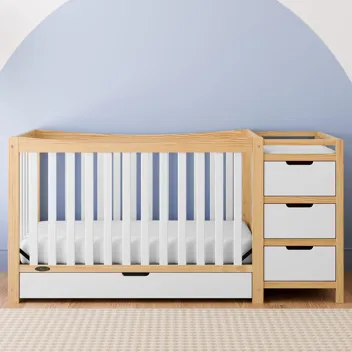 4-in-1 Remi All-in-One Convertible Crib w/ 3 Storage Drawers & Changer (Various Colors)