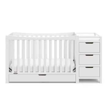 4-in-1 Remi All-in-One Convertible Crib w/ 3 Storage Drawers & Changer (Various Colors)