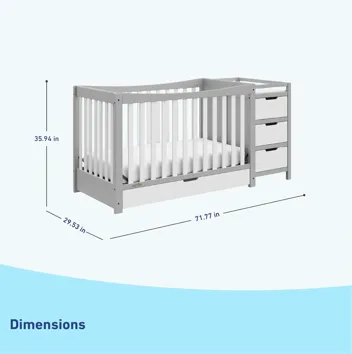 4-in-1 Remi All-in-One Convertible Crib w/ 3 Storage Drawers & Changer (Various Colors)