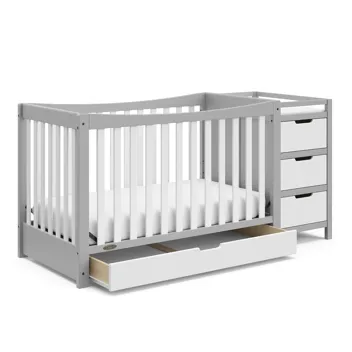 4-in-1 Remi All-in-One Convertible Crib w/ 3 Storage Drawers & Changer (Various Colors)