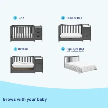 4-in-1 Remi All-in-One Convertible Crib w/ 3 Storage Drawers & Changer (Various Colors)