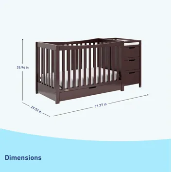 4-in-1 Remi All-in-One Convertible Crib w/ 3 Storage Drawers & Changer (Various Colors)