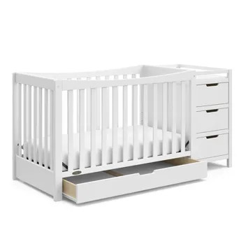 4-in-1 Remi All-in-One Convertible Crib w/ 3 Storage Drawers & Changer (Various Colors)