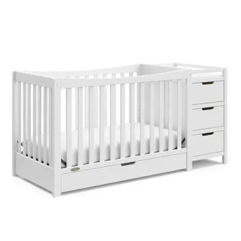 4-in-1 Remi All-in-One Convertible Crib w/ 3 Storage Drawers & Changer (Various Colors)