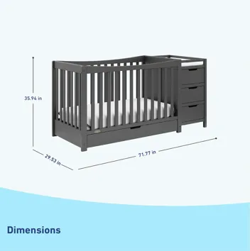 4-in-1 Remi All-in-One Convertible Crib w/ 3 Storage Drawers & Changer (Various Colors)